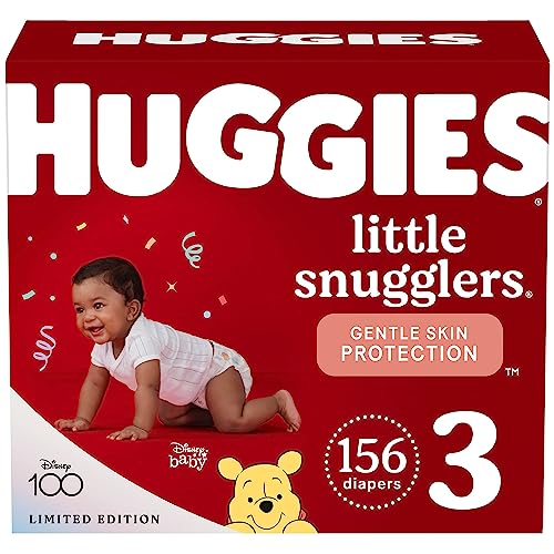 Image of Huggies Size 3 Diapers, Little Snugglers Baby Diapers, Size 3 (16-28 lbs), 156 Count