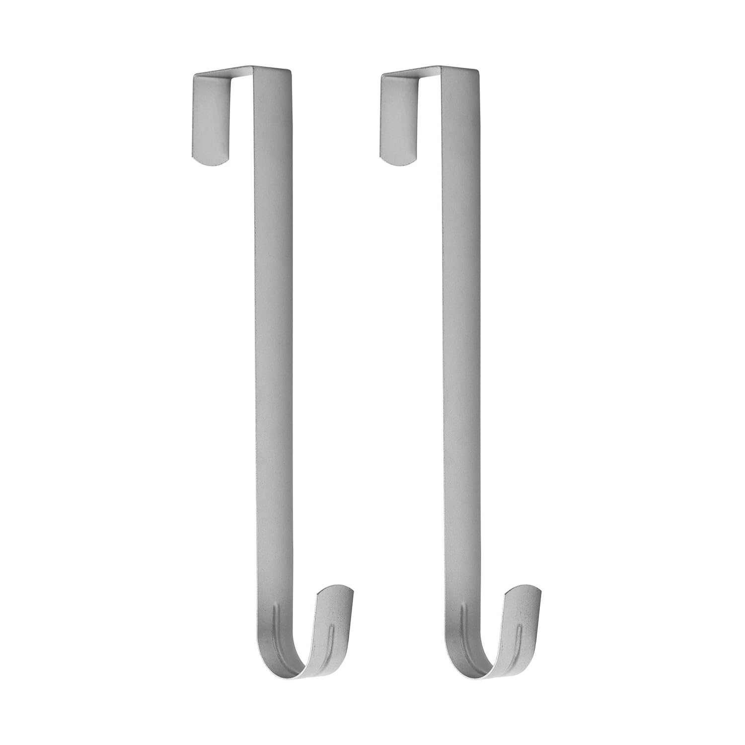 Sattiyrch 15" Wreath Hanger for Front Door,Sturdy Steel Wreath Door Hanger,Over The Door Hanger Hook (Silver,2)