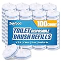 Zeefpod 100 Count Disposable Toilet Brush,Toilet Cleaner Wand Refills Compatible with Most Toilet Brushes- No Falling Apart, Fresh Fragrance?4X Cleaning Power?Bathroom Cleaning.
