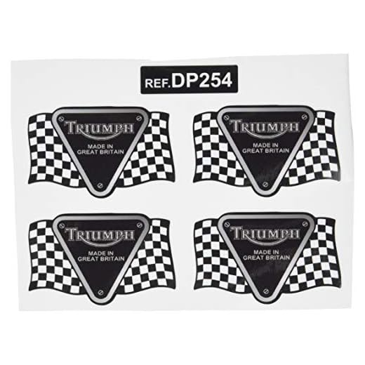 Ecoshirt 6E-165E-XAI6 Pegatinas Stickers Triumph Ref: DP254 Aufkleber Autocollants Adesivi Moto Decals, Negro, 5 cm