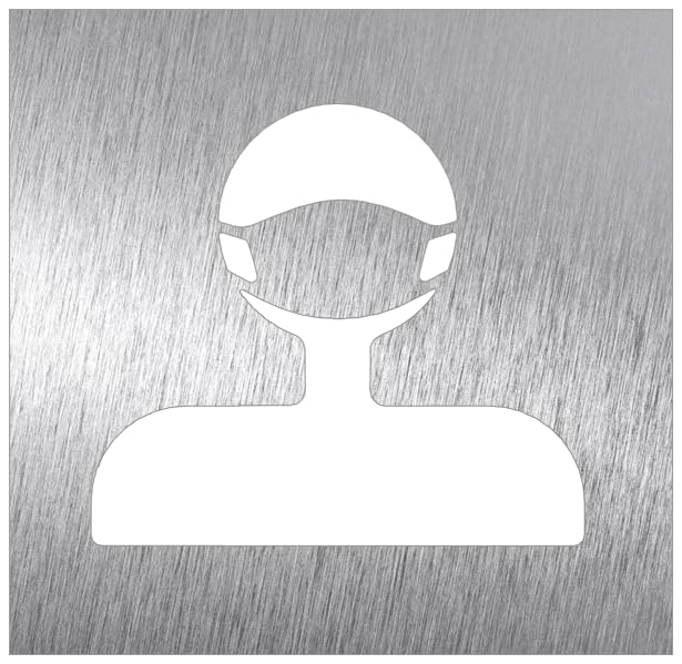 Lioninox Pictogramme INOX covid - Utilisation obligatoire du Masque 120 x 120 mm