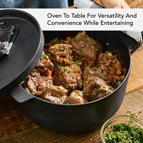 KitchenAid Seasoned Cast Iron Dutch Oven/Casserole, 6 Quart - Black