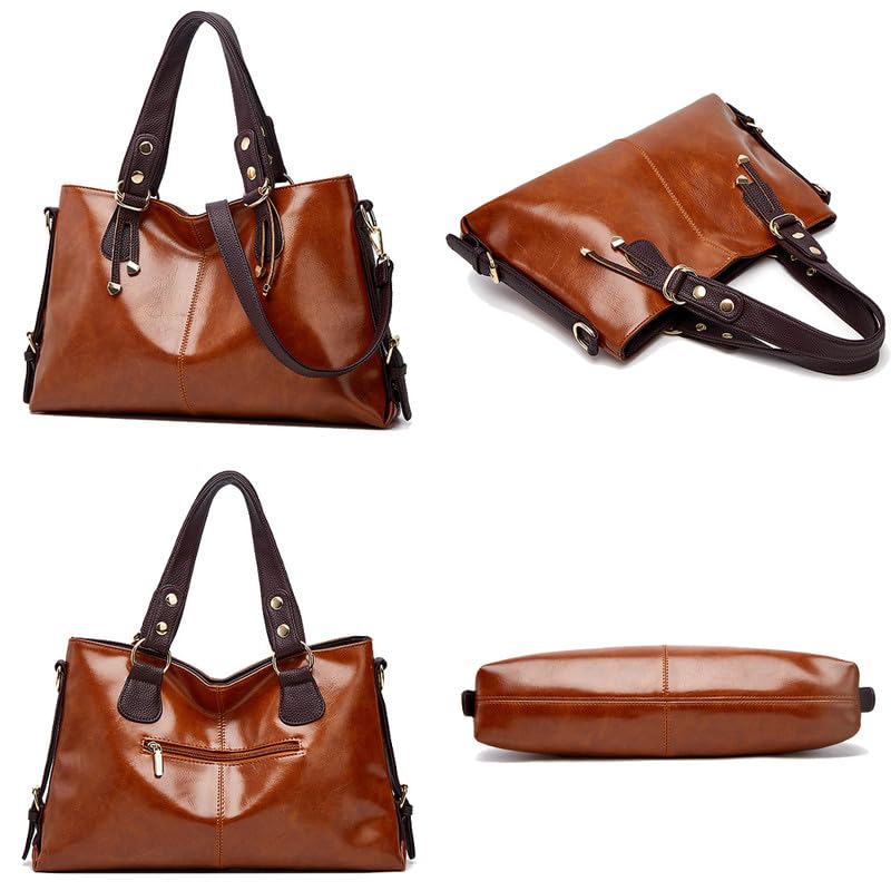 Grande Borsa Bauletto da Donna Hobo Borsa a spalla Borsa a mano con Tracolla in Pelle Sintetica Sacchetto Tote Borse Manici Donne Borsetta Borsa a tracolla Verde