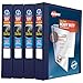 Avery Heavy Duty View 3 Ring Binder, 1" One Touch Slant Ring, Holds 8.5" x 11" Paper, 4 Navy Blue Binders (79869)