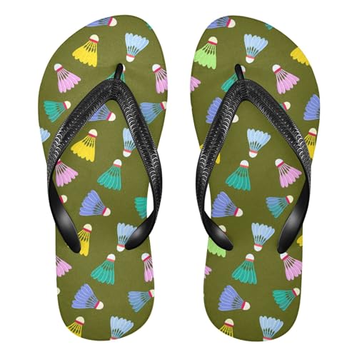 Burbuja Badminton Flip Flops for Women Men, Soft Thong Sandals Rubber Slippers for Pool Beach Essentials