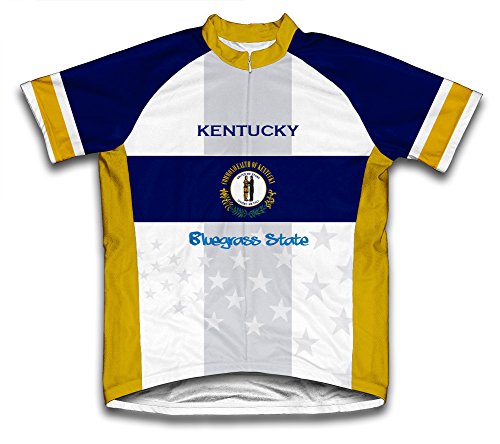 ScudoPro Kentucky Flag Short Sleeve Cycling Jersey for Men - Size M