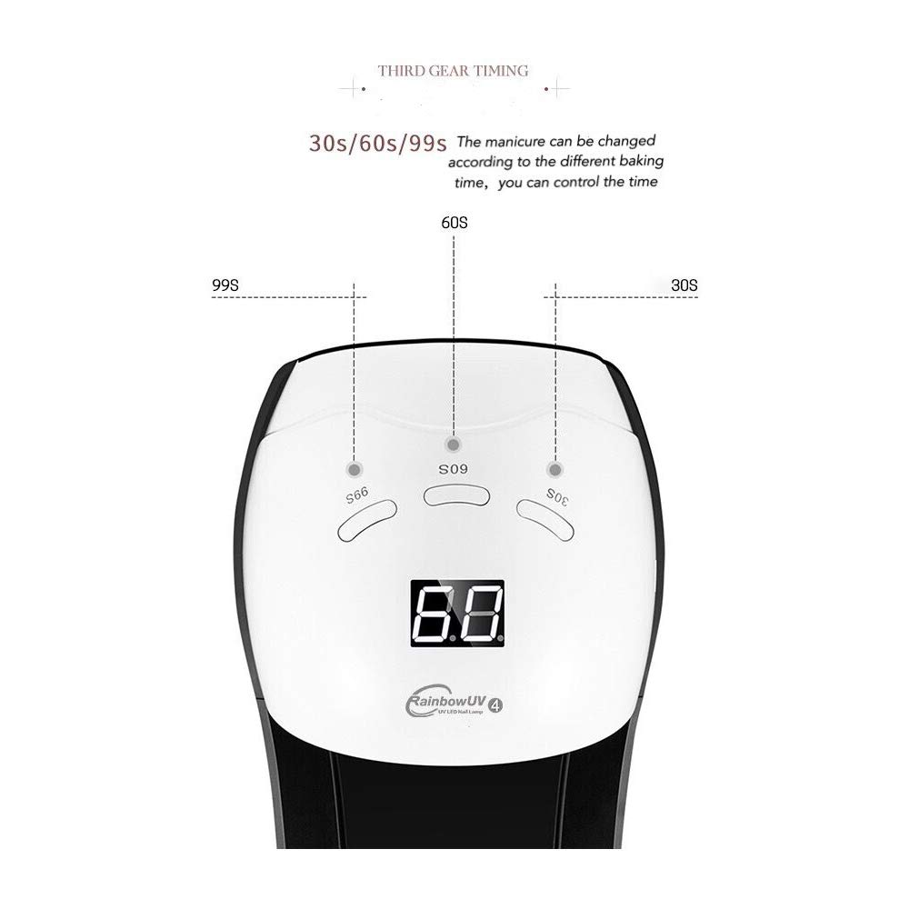 Ruihua - Lampada Professionale per Unghie 2 in 1, UV/LED, 48W, per la cura delle unghie, con sensore automatico e display LCD, per la casa e il salone di manicure