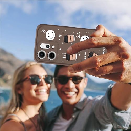 Image of amazon basics Back Case Cover Compatible for Oppo Reno 14 Pro 5G | Cute Fun Cartoon 3D Ball | Coffee Silicone Case | Camera Protection | Body Protection | Shock Proof | Color Brown