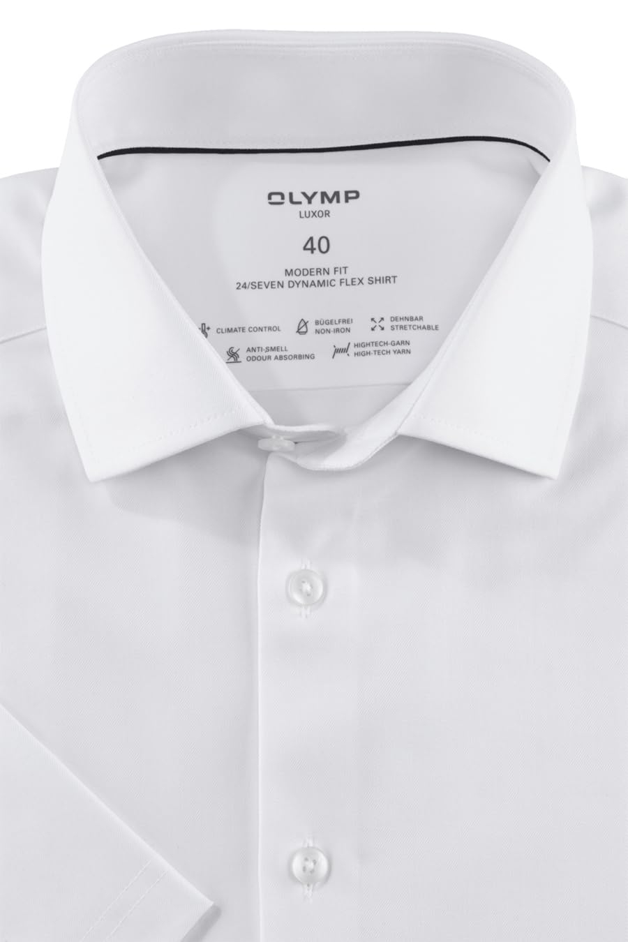 OLYMP Luxor 24/Seven modern fit Hemd Halbarm Twill weiß