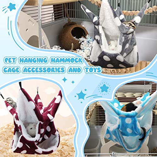 Image of LEFTSTARER Rat Ferret Sugar Glider Cage Hammock Bedding Small Pet Cage Accessories Toy Triple-Layer Hammock Bedding for Hamster Guinea Pig Sugar Glider Rat Ferret Chinchilla Playing Sleeping (Blue)