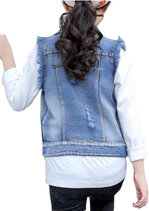 MYtodo Girls Denim Vest Kids Cotton Sleeveless Jean Jacket Outwear3