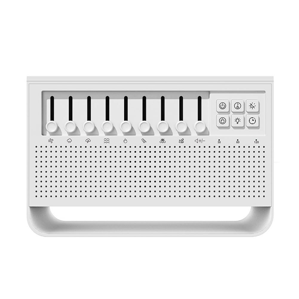 Altoparlante Bluetooth con 8 Tipi di Rumore Bianca, Musica per Dormire, 200 Ml, Aromaterapia, Umidificatore, Simulazione, Luce Notturna