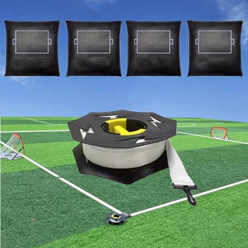 Image of 230 ft L Soccer Field Marking Tape, Beach Volleyball Court Marker Lines with Anchors,a Cord Reel and Four Sandbags, Portable Frisbee Court Marking Kit, Badminton Boundary Lines for Outdoor