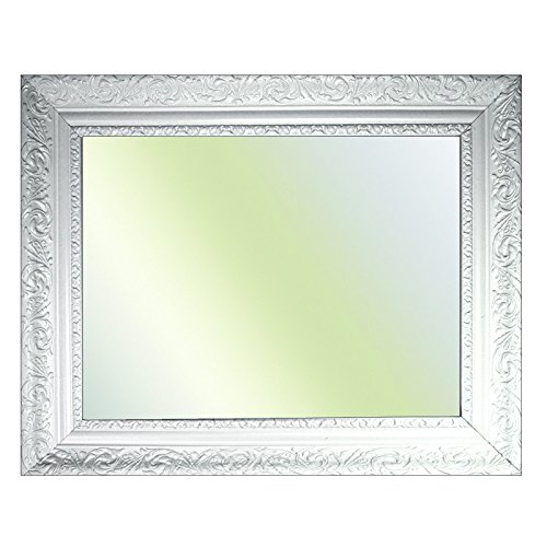 Miroir 50x70 cm cadre baroque blanc pour agrandir un salon sombre - 2
