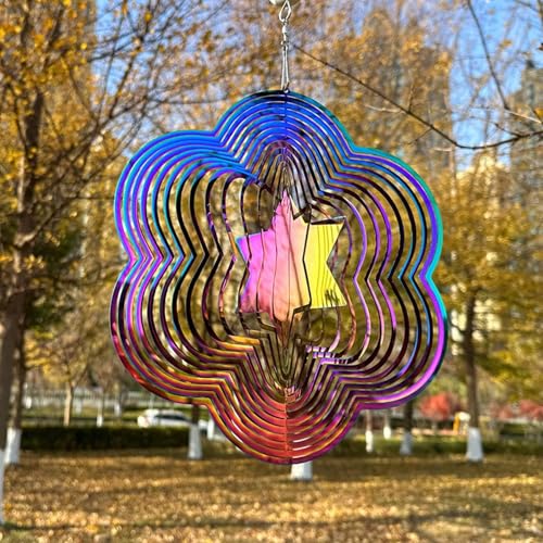 Spinner à vent 3D en métal violet avec structure cinétique suspendue - 6
