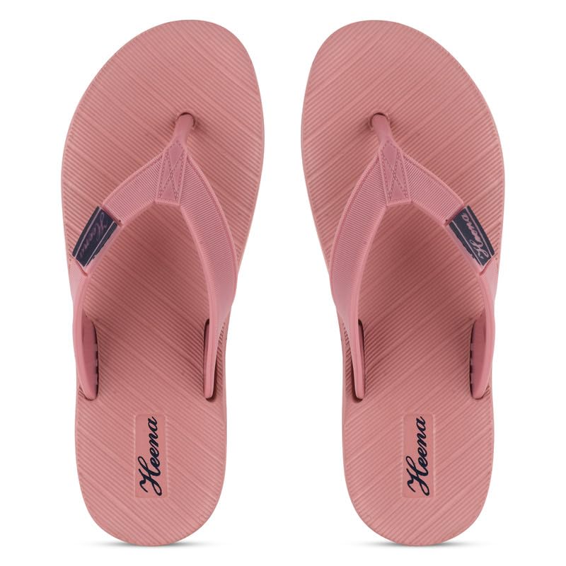 Women's Slippers | Stylish & Comfortable Flip-Flop Slippers for Women | EVA Sole Material | Slip Resistant | Durable & Lightweight Woman Chappal for Daily Use (366, 4UK, Peach)-image-32