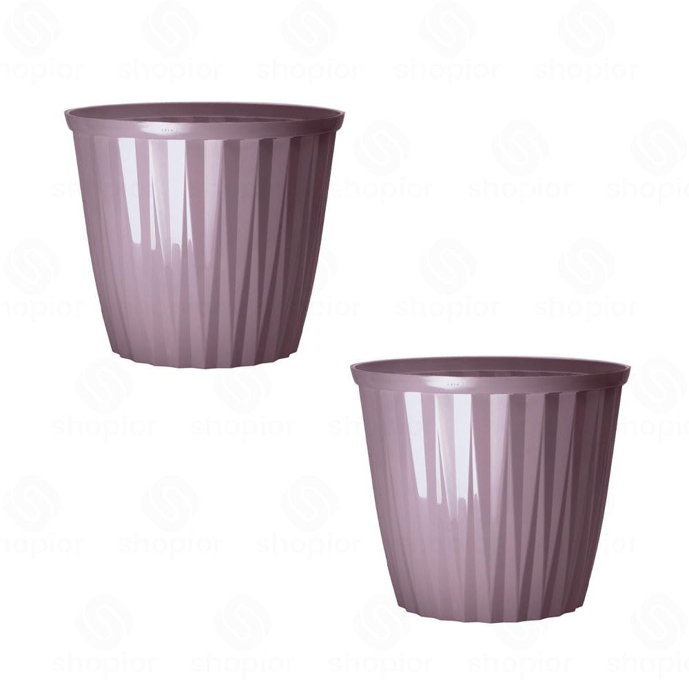 Rodeo Geometric Plastic Plant Pots & Planter – Indoor Outdoor, Lightweight Hanging Baskets, Bowls, Round & Square | Modern Faceted Flower Pot, Decorative Houseplant (30cm Planter-Purple Haze-Pack 2)