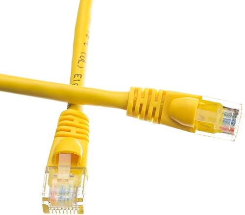 CableWholesale Cable de conexión Ethernet Cat6a amarillo de 50 pies, sin enganchesarranque con conector RJ45, 500 MHz, 24 AWG, UTP (par trenzado sin