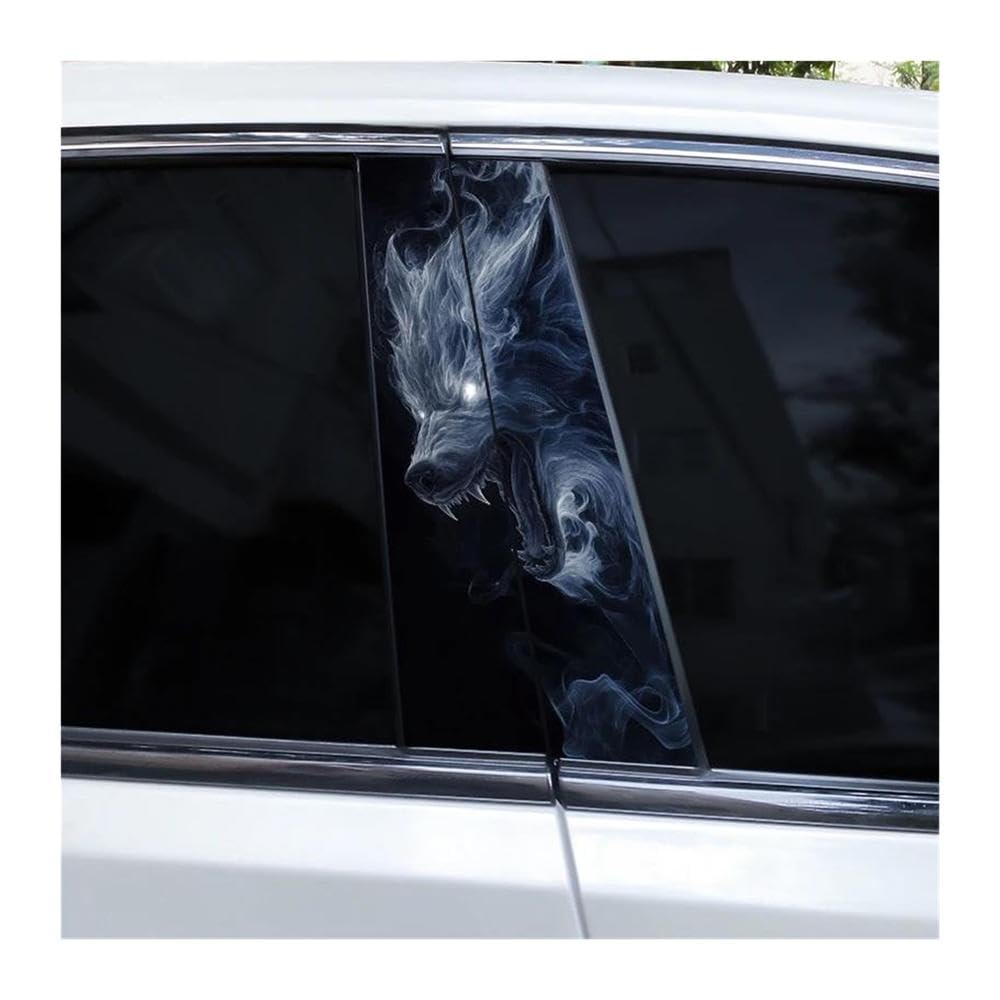 Body Parts 2pcs Car B-Pillar Decorative Decals A Fierce Wolf Car Center Column Sticker DIY(J)