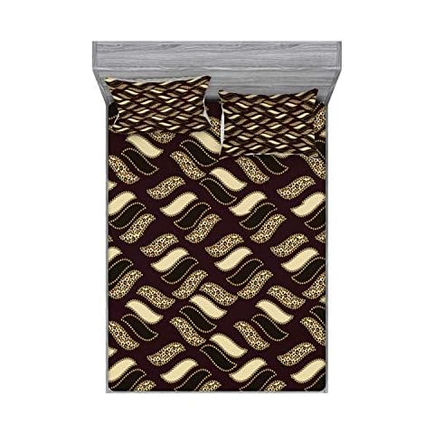 Ambesonne Parure de lit Ethnique Marron Cover