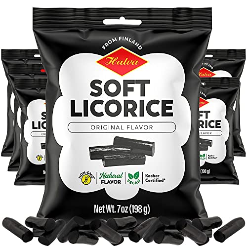 Halva Soft Black Licorice Candy - Authentic Finnish Licorice - Made With All Natural Ingredients -Soft & Chewy, Soothing To The Palate, Original Flavor With Long-Lasting Taste, Non-Gmo, Vegan, Kosher #TOP30