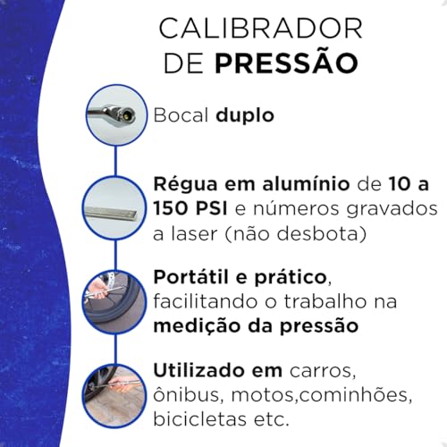 Kit Engate Rapido Encher Pneu Calibrador e Conexões