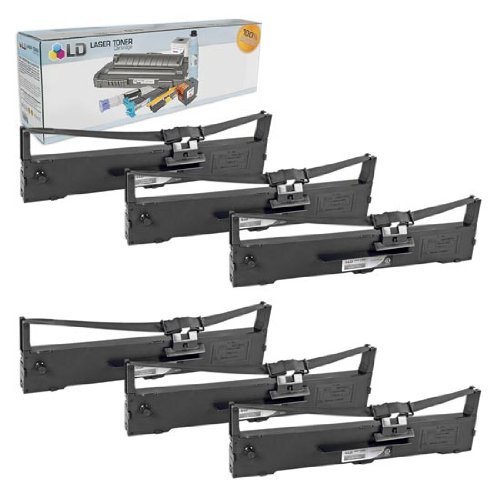 LD Products Compatible Printer Ribbon Replacement for Epson S015329 (Black, 6-Pack) Compatible with The Following Epson Printer Model FX-890 Impact Printer