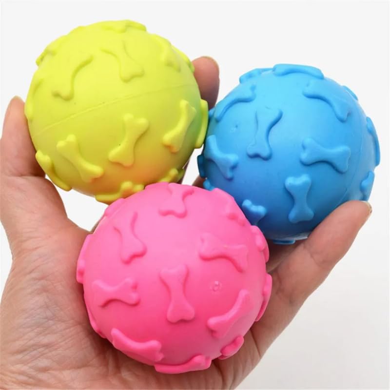 Dog Trust Dog Squeaky Toys, Non-Toxic Rubber Dog Play Balls Interactive and Training Dog Chew Toy for Puppy Small Medium Pet Dogs Pack of 3 (B0D3TDLW37) Amazon Price History, Amazon Price Tracker