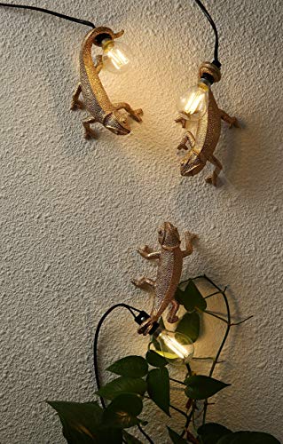Image of MAYOLA Modern Chameleon Table Light,Wall Lamp, Resin Chameleon Lighting Fixture for Living Room, Bedroom, Office, College Dorm (C-Style-Wall, Gold)