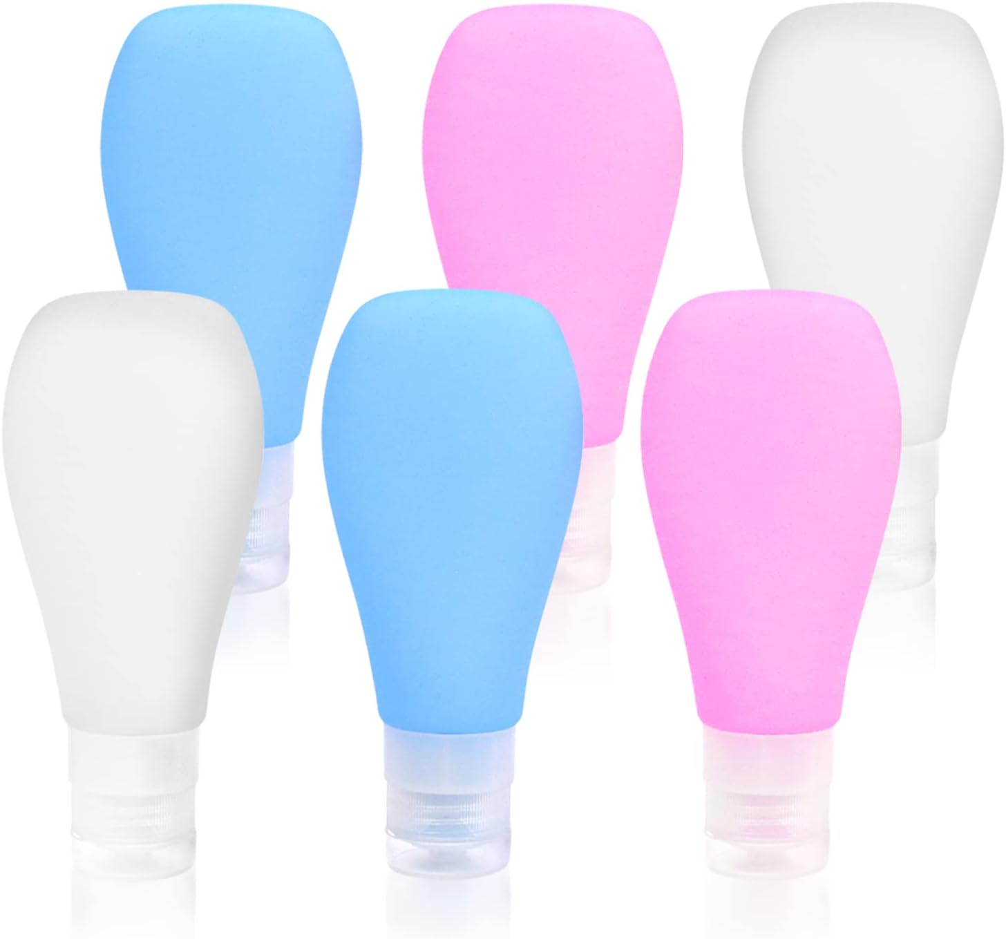 6 Pack Silicone Travel Bottles,70ml TSA Approved Leak Proof Refillable