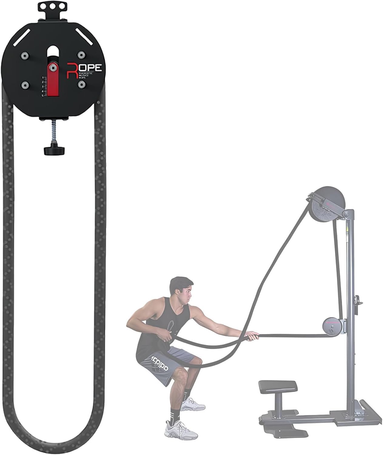 LESBJFDM Endless Rope Trainer Machine for Home, Suspension Endless Rope Pulley System, Gym Pull Rope Machine, Endless Rope Trainer, 5-30kg Adjustable Resistance Pulley Cable Machine