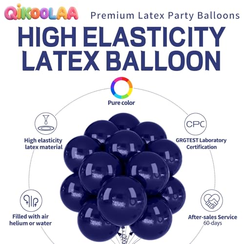 Image of 32Pcs Navy Blue Big Balloons 18 Inch, Round Dark Blue Large Latex Party Balloons for Birthday Wedding Decorations.