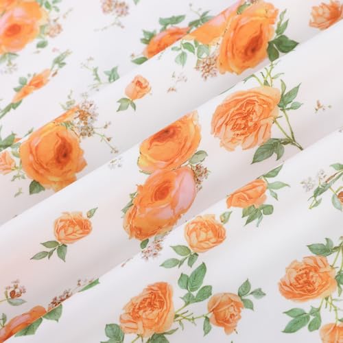 SCARLET DARKNESS Sommerkleid Damen Spaghetti Lange Boho Kleid Vintage Milkmaid Country Kleid Weiß-Orangen Blüten M 6