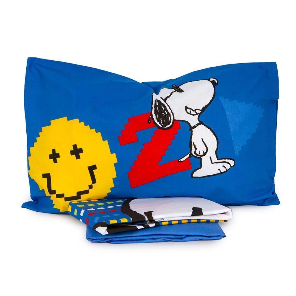 CARTOON Children's Bedding Set, 3 Piece Set, Fitted Sheet, Sheet, Pillowcase, Single Bed, 100% Cotton (Snoopy) - Image 2