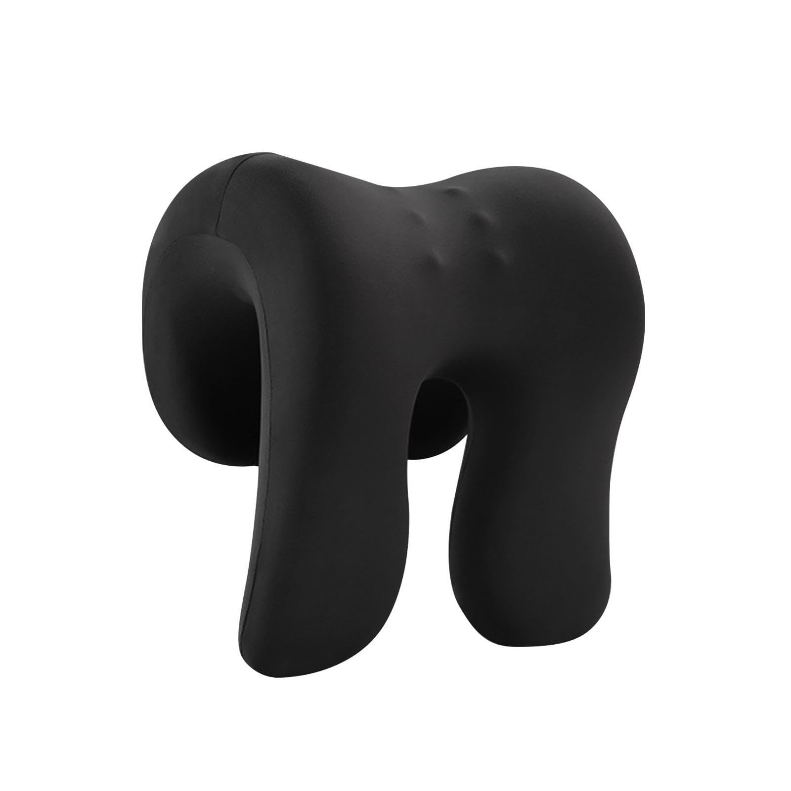Quilstm Solid Black Student Desk Headrest Neck Support Pillow Suited For Napping During Long Study Hours Lunch Break Sleeping Pillow Student Desk Headrest Breathable 25 X18 X28 Cm