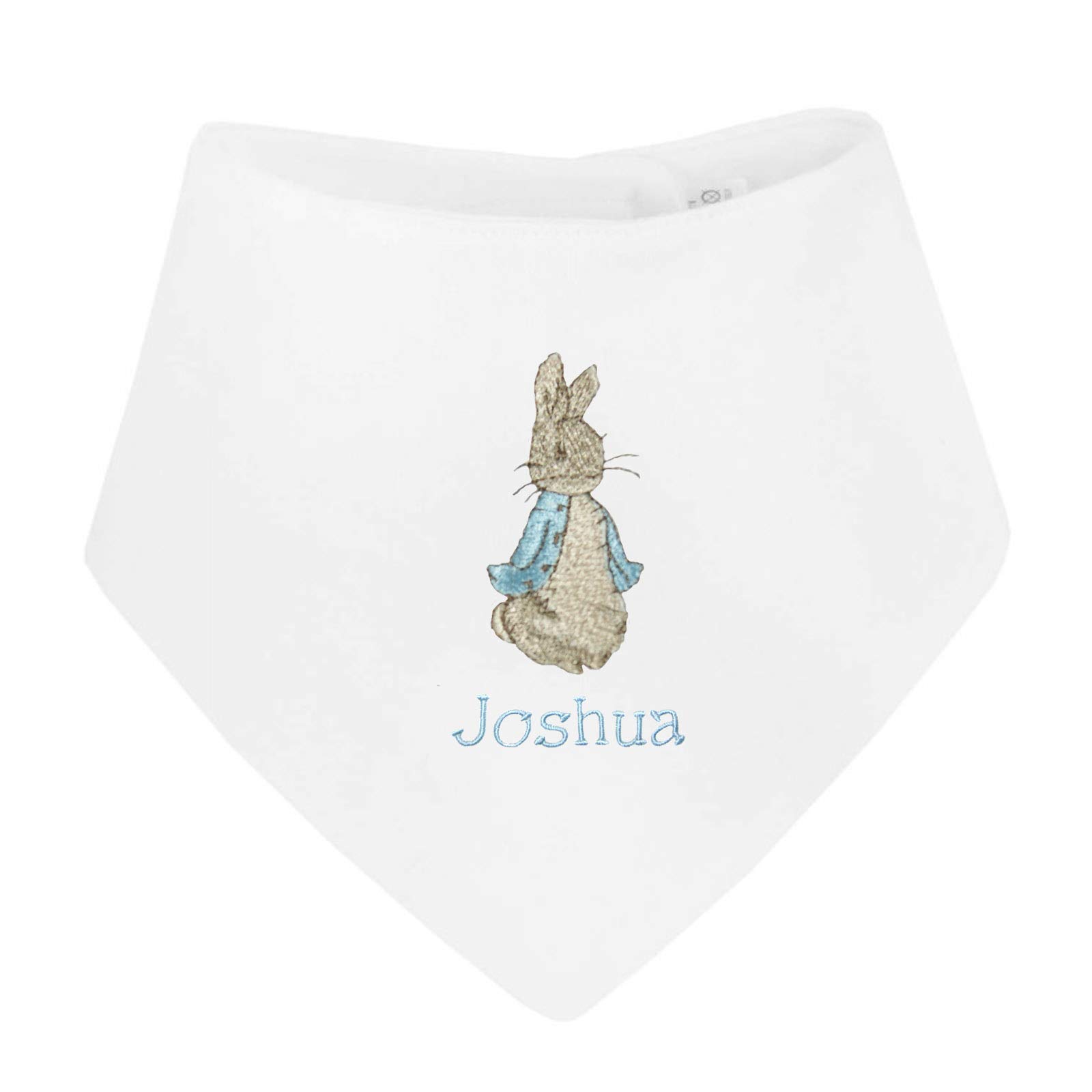 Sew Sew Special Boys White ’S Personalised Peter The Rabbit Bandana Bib. (White)