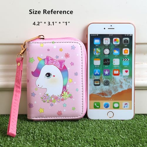 Little Girls Wallet with Strap Girls Cute Small Wallet with Coin Pouch Teen Girls Mini Coin Purse with Strap Cute Cartoon Card Holder2