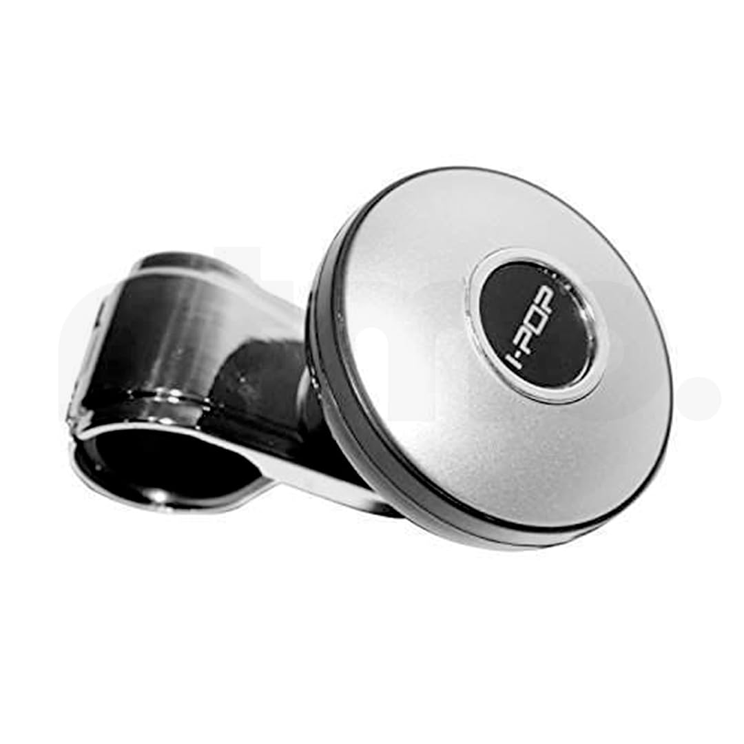 Ritmo Large Steering Wheel Knob Steering Wheel Spinner Tactile and Durable Power Handle with Bearing Fit for Cars, Trucks, Tractors, Lawn Mowers, Forklifts and Boats (I-Pop Silver)