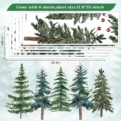 Vinilos decorativos de árboles de pino en rollos para Navidad miniatura 2
