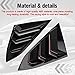 HTRACING for 10th Gen Civic Sedan Rear Side Window Louvers Air Vent Scoop Shades Cover Blinds Racing Style Compatible with Civic Sedan 2021 2020 2019 2018 2017 2016 (Bright Black)
