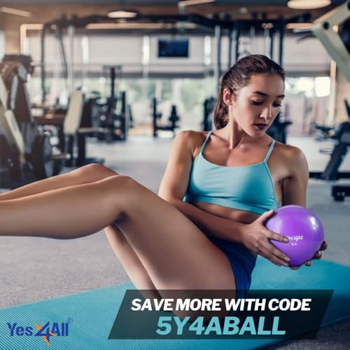 Image of Yes4All Weighted Toning Balls for Exercise, Soft Medicine Balls for Exercise, Pilates, Yoga, Balance, Flexibility, 2-10lbs