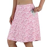 Taille haute et longueur au genou : la jupe-short de golf pour femme dispose d'une longueur de 50,8 cm et d'une large ceinture avec cordon élastique. Il offre un excellent contrôle du ventre et un ajustement réglable. Longueur parfaite pour se pencher sur la balle de golf.