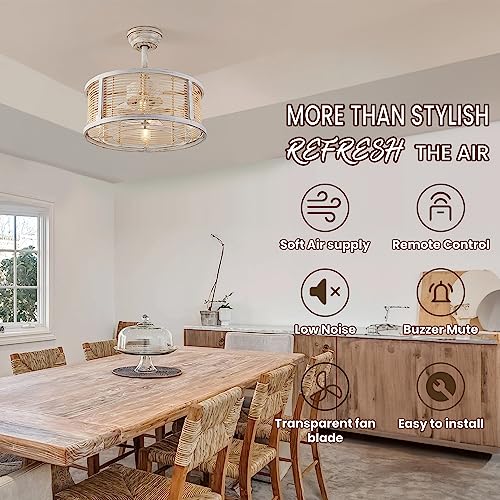 Hummingbird F010-WHITE 20 Inch Rattan Caged Ceiling Fan thumb #8