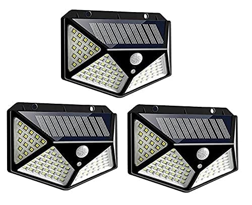 BELIONERA Motion Sensor Solar LED Light, 100 LED for Home, Garden, Outdoors, Terrace| Bright Wireless Security Motion Sensor Light with Automatic Motion Sensor with 100 LED Night Light (Pack of 3)