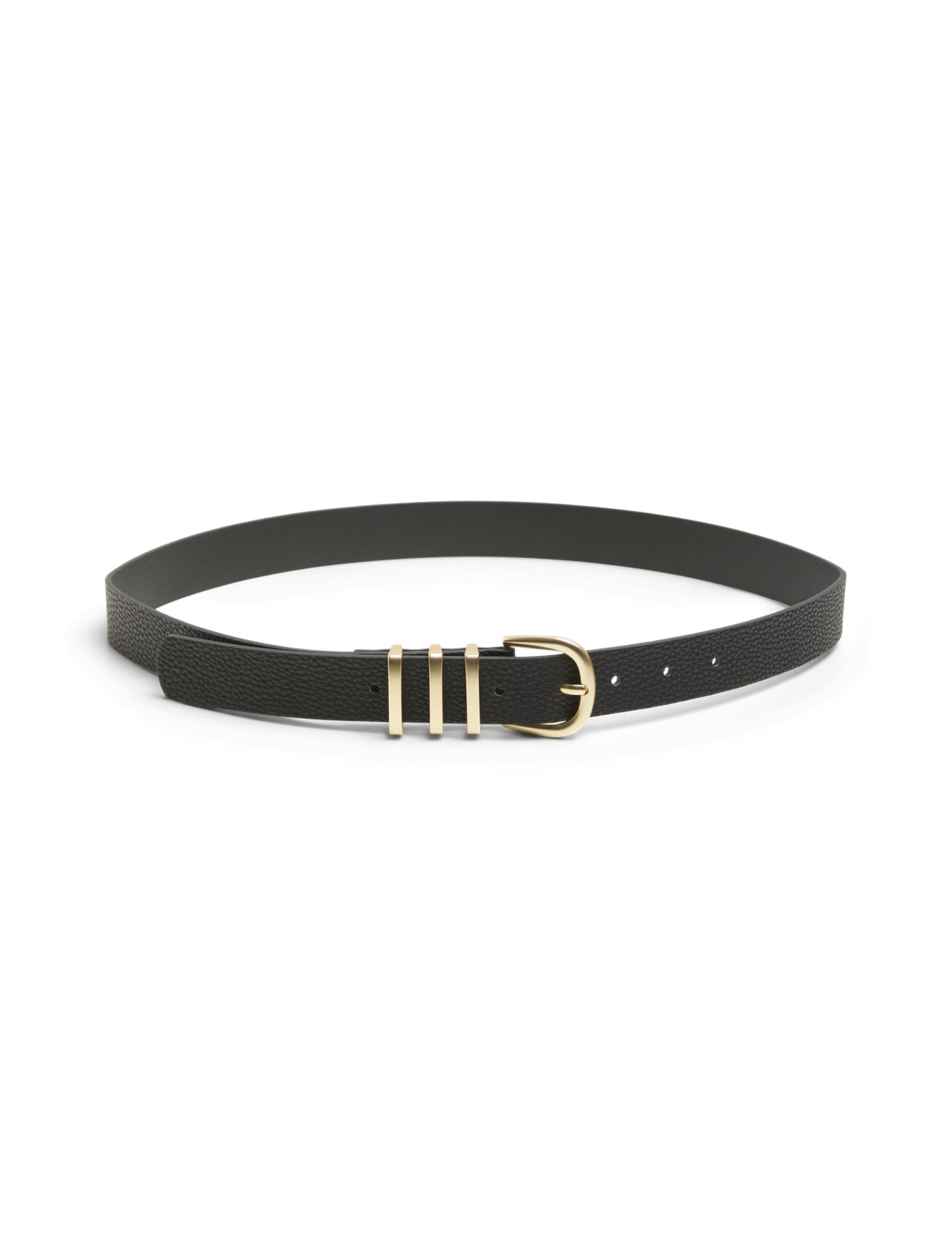 PIECES Women's Pclea Jeans Belt Noos Belt, Black (Black Detail: W/gold), 38 (Manufacturer size: 85)