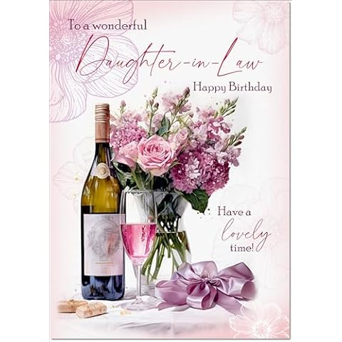 doodlecards Daughter-in-Law Birthday Card with Roses Cover