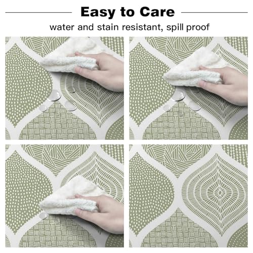 Nappe ronde texturée géométrique avec revêtement imperméable Color-1 - 5