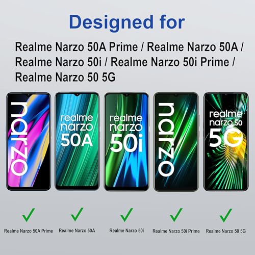 Image of ZAP CASE HD Plus Tempered Glass Screen Protector Compatible For Realme Narzo 50A Prime (Black) Edge To Edge Coverage With Easy Installation Kit