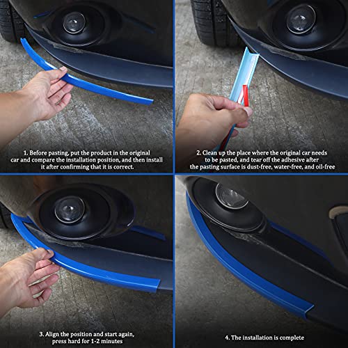 Image of JeCar Front Shovel Cover Kit - Decoration Spoiler Bumper Lip Body Shovels Exterior Decals Sticker Accessories for 2015-2020 Dodge Challenger SXT, Blue