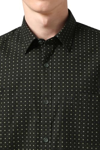 Image of Peter England Men's Everyday Ditsy Print Slim Fit Full Sleeve Casual Shirt | 100% Cotton